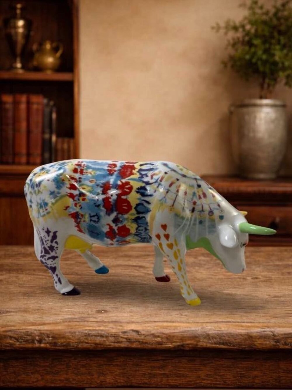 CowParade Udderly Groovy Lady Belle Bennett #9170 Tie Dye Cow 2000 Westland - Picture 2 of 8